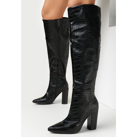 Kozaki damskie Born2be na zamek ze skóry