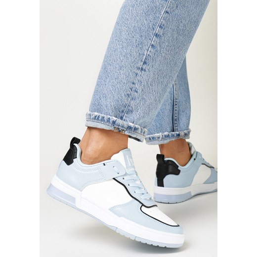 Niebieskie Sneakersy z Imitacji Skóry Zdobione Wstawkami Naini 38 wyprzedaż born2be.pl