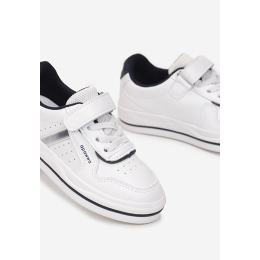 Buty sportowe dziecięce Born2be białe na rzepy skórzane 