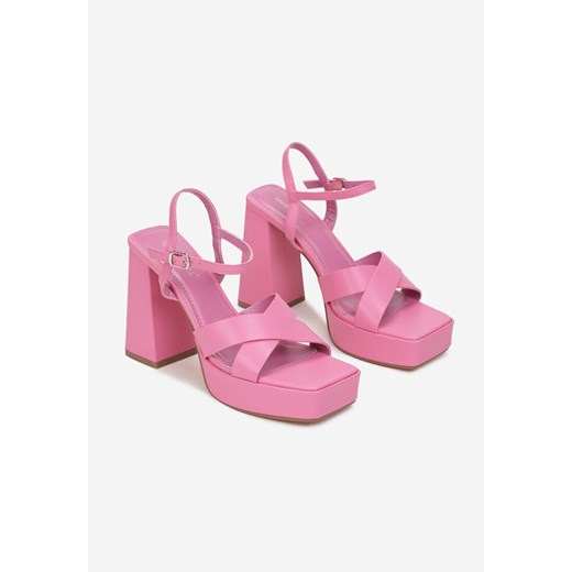 Sandały damskie Born2be eleganckie na wysokim obcasie z klamrą 