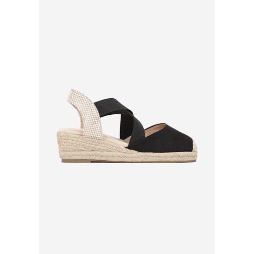 Espadryle damskie Born2be z klamrą na koturnie 