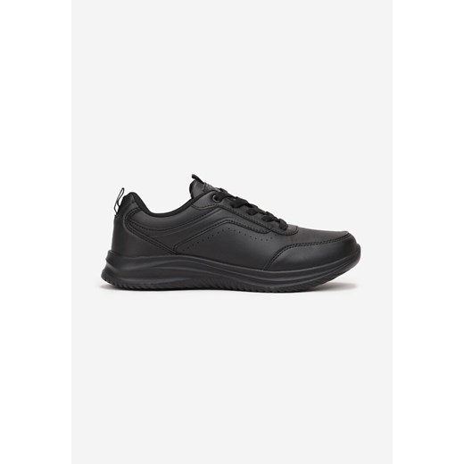 Czarne Sznurowane Buty Sportowe z Cholewką przed Kostkę z Przeszyciami Teredite ze sklepu born2be.pl w kategorii Buty sportowe dziecięce - zdjęcie 156770041