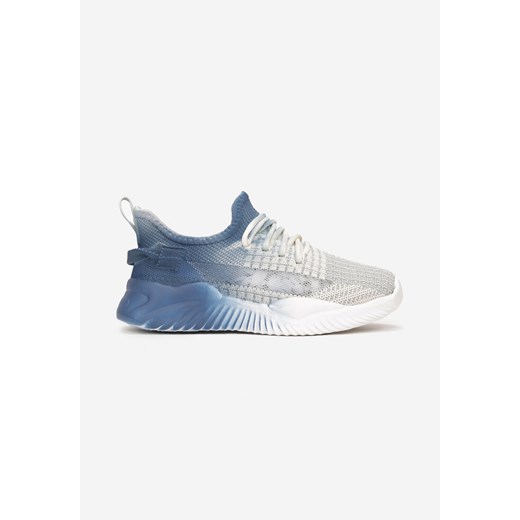 Beżowo-Niebieskie Wsuwane Buty Sportowe z Siateczkową Cholewką i Sznurowaniem Mishtia ze sklepu born2be.pl w kategorii Buty sportowe dziecięce - zdjęcie 156773954