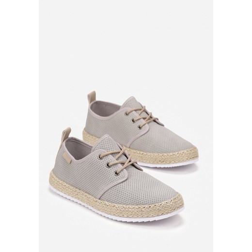 Espadryle męskie szare Born2be casual sznurowane