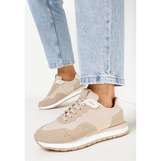 Ciemnobeżowe Sneakersy na Piankowej Podeszwie Dejana ze sklepu born2be.pl w kategorii Buty sportowe damskie - zdjęcie 156780293