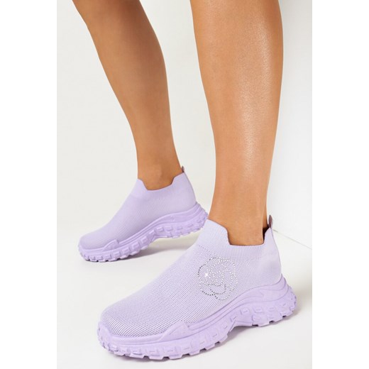 Buty sportowe damskie Born2be sneakersy fioletowe