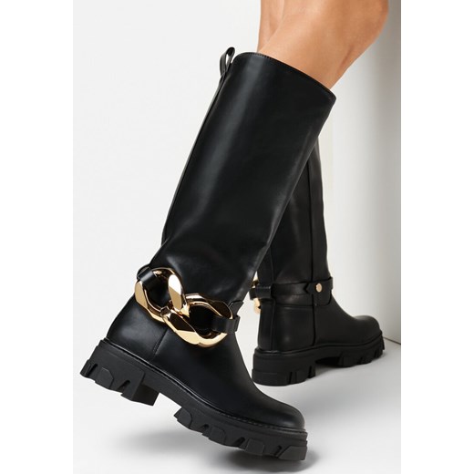 Czarne Kozaki Loriana 37 wyprzedaż born2be.pl