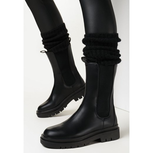 Czarne Botki Lineanor 37 okazyjna cena born2be.pl