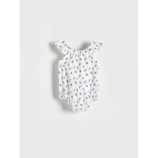 Reserved - Body w kwiecisty wzór - złamana biel ze sklepu Reserved w kategorii Body niemowlęce - zdjęcie 156827100