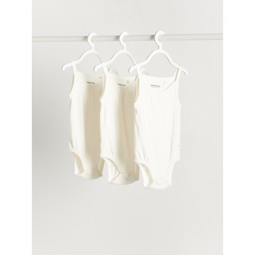 Reserved - Bawełniane body 3 pack - złamana biel ze sklepu Reserved w kategorii Body niemowlęce - zdjęcie 156827414