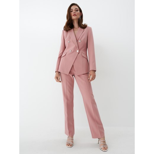 Mohito - Eleganckie spodnie z szeroką nogawką - Różowy Mohito 34 promocyjna cena Mohito