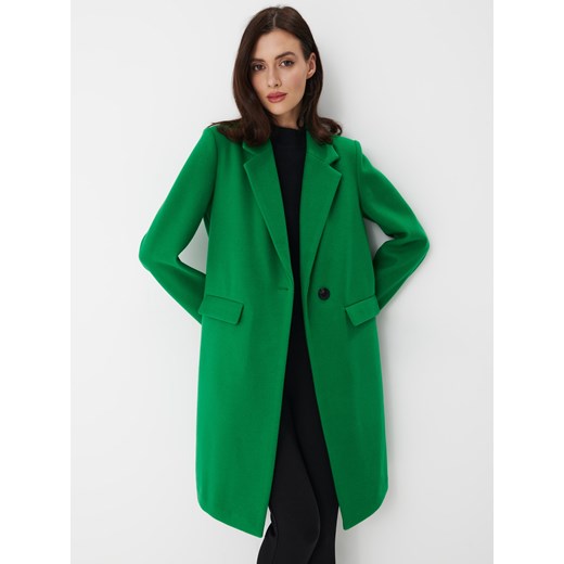 Mohito - Zielony płaszcz - Zielony ze sklepu Mohito w kategorii Płaszcze damskie - zdjęcie 156853771