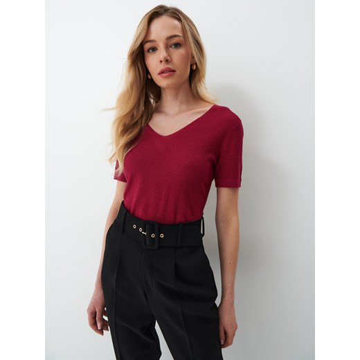 Mohito - Błyszcząca bluzka z krótkim rękawem - Różowy Mohito S Mohito