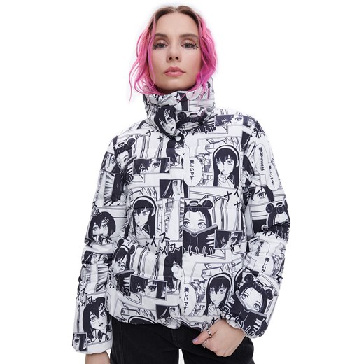 Cropp - Kurtka puffer z motywem anime - Wielobarwny Cropp L promocja Cropp