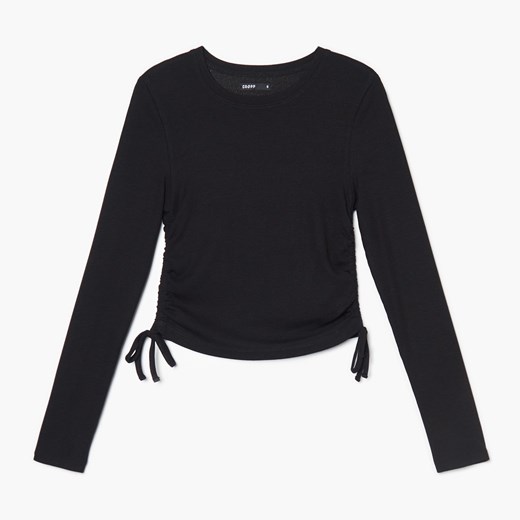 Cropp - Bluzka z marszczeniami - czarny ze sklepu Cropp w kategorii Bluzki damskie - zdjęcie 156856081