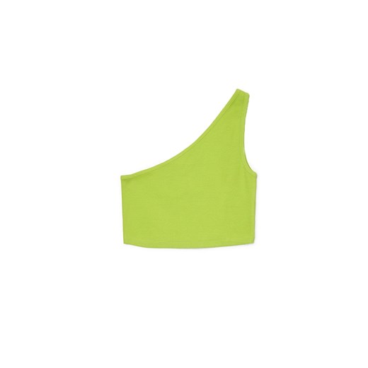 Cropp - Zielony top na jedno ramię - zielony ze sklepu Cropp w kategorii Bluzki damskie - zdjęcie 156856232