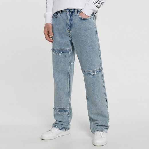 Cropp - Jasne jeansy wide leg - Niebieski Cropp 36/34 Cropp okazyjna cena