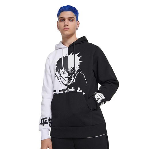 Cropp - Bluza z kapturem i motywem anime - Czarny Cropp XL Cropp