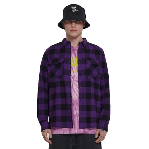 Cropp - Koszula w fioletowo-czarną kratę - fioletowy ze sklepu Cropp w kategorii Koszule męskie - zdjęcie 156856483