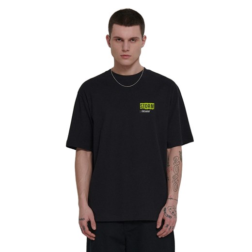 Cropp - Czarny T-shirt z nadrukami - Czarny Cropp XS Cropp