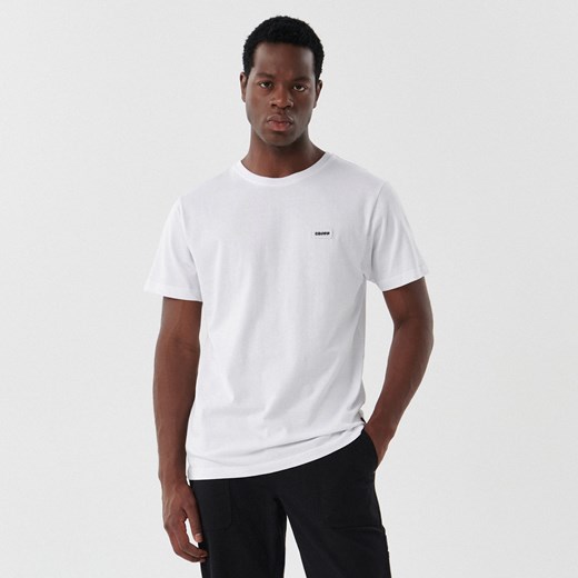 Cropp - Biały t-shirt z naszywką - Biały Cropp M Cropp