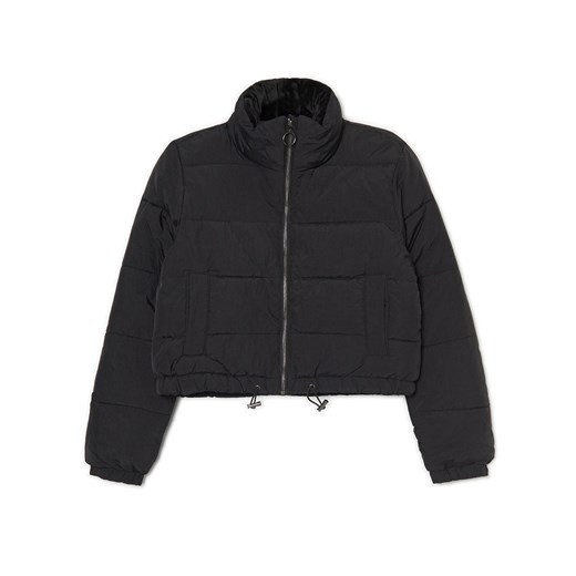 Cropp - Krótka czarna kurtka puffer - czarny ze sklepu Cropp w kategorii Kurtki damskie - zdjęcie 156857122