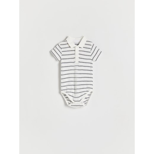 Reserved - Bawełniane body polo - biały ze sklepu Reserved w kategorii Body niemowlęce - zdjęcie 156872072