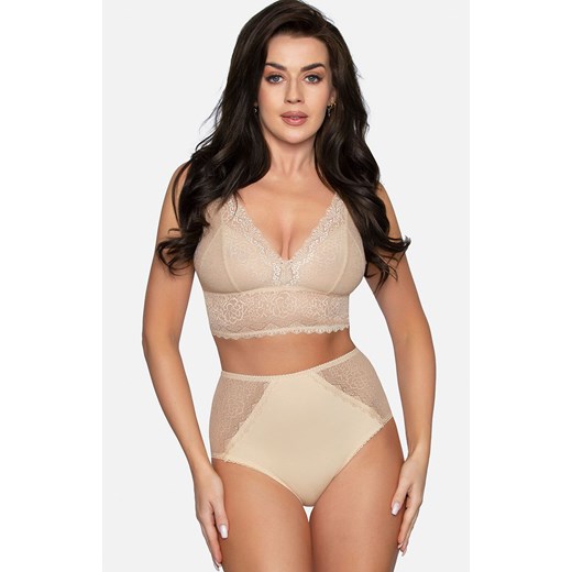 Bawełniane figi damskie z wysokim stanem w kolorze beżowym 184, Kolor beżowy, Rozmiar M, Babell ze sklepu Intymna w kategorii Majtki damskie - zdjęcie 156885161