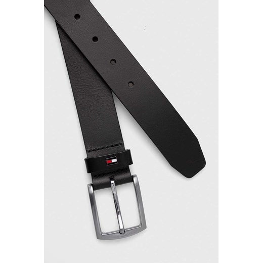Tommy Hilfiger pasek skórzany męski kolor czarny Tommy Hilfiger 110 ANSWEAR.com