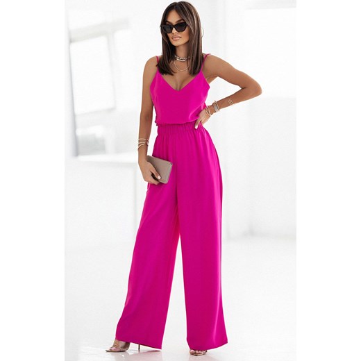 Szerokie spodnie z wyższym stanem Verona w kolorze różowym 355, Kolor różowy, Rozmiar XS/S, Ivon ze sklepu Primodo w kategorii Kombinezony damskie - zdjęcie 156894773