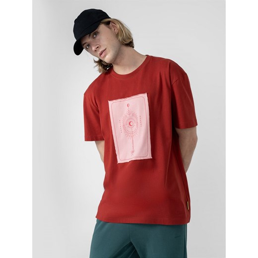 T-shirt z nadrukiem męski - czerwony Outhorn S OUTHORN okazja