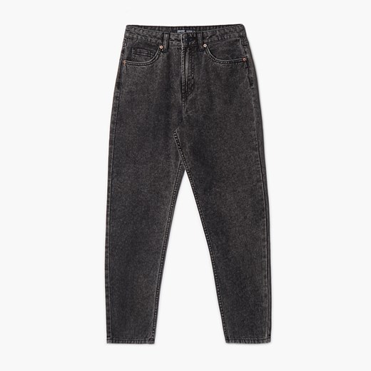 Cropp - Jeansy mom z efektem sprania - Szary Cropp 32 promocja Cropp