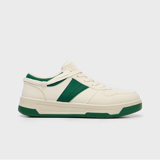 Sneakersy z imitacji skóry z kontrastowymi wstawkami - Biały House 41 House