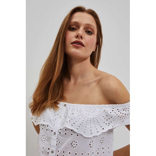 Ażurowa koszula biała ze sklepu Moodo.pl w kategorii Bluzki damskie - zdjęcie 156941523