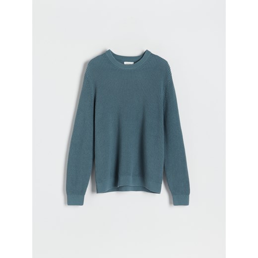 Reserved - Sweter z półokrągłym dekoltem - Niebieski Reserved XXL promocyjna cena Reserved