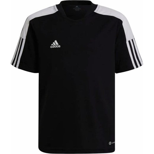Adidas t-shirt chłopięce czarny w paski 