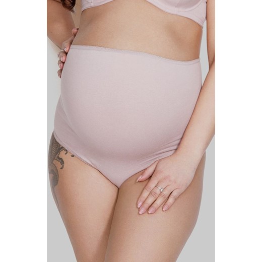 Bawełniane różowe ciążowe figi damskie Mama Belly, Kolor jasnoróżowy, Rozmiar S, Mitex ze sklepu Intymna w kategorii Bielizna ciążowa - zdjęcie 157027203