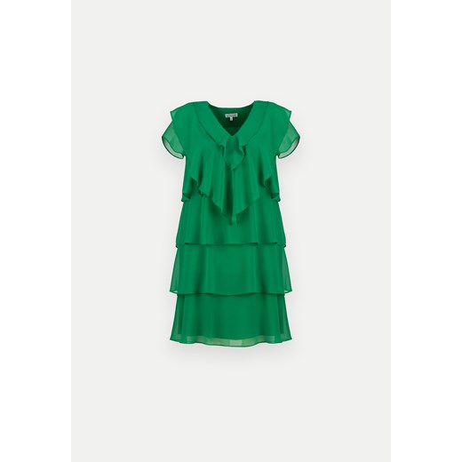 Sukienka Molton z krótkim rękawem zielona z dekoltem w serek 
