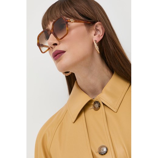 Gucci okulary przeciwsłoneczne damskie kolor brązowy Gucci 56 ANSWEAR.com
