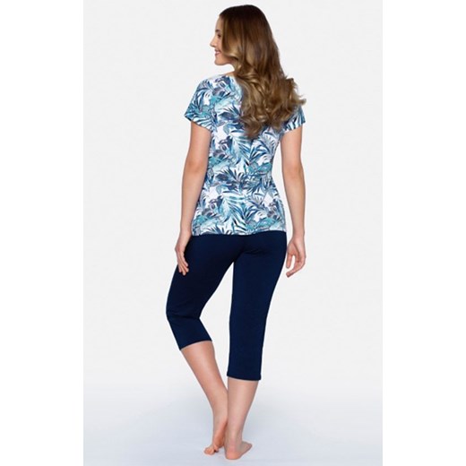 Wiskozowa piżama damska z krótkim rękawem Paradiso, Kolor niebieski-wzór, Rozmiar S, Babella ze sklepu Intymna w kategorii Piżamy damskie - zdjęcie 157032201