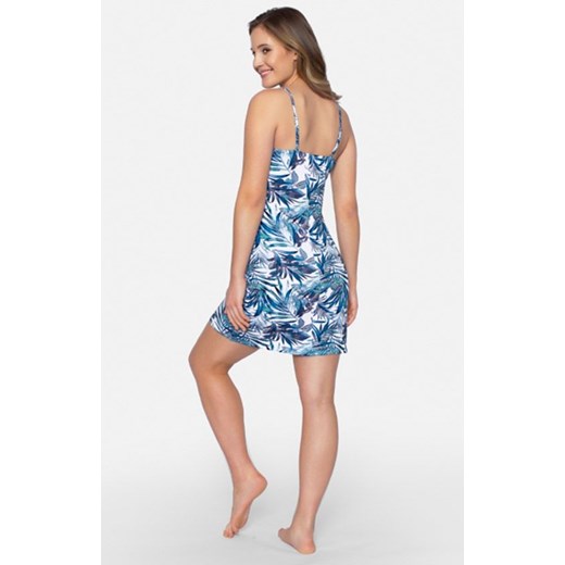 Wzorzysta koszulka nocna na ramiączkach Paradiso, Kolor niebieski-wzór, Rozmiar S, Babella ze sklepu Intymna w kategorii Koszule nocne - zdjęcie 157032203