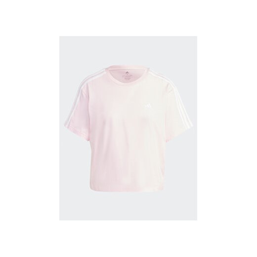 adidas T-Shirt Essentials 3-Stripes Single Jersey Crop Top IC0760 Różowy Loose XS MODIVO