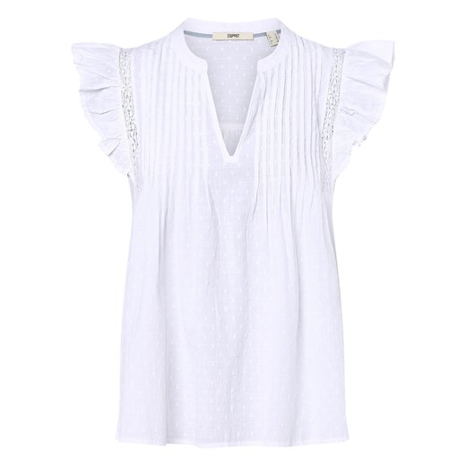 Esprit Casual Damska bluzka bez rękawów Kobiety Bawełna biały jednolity XL okazja vangraaf