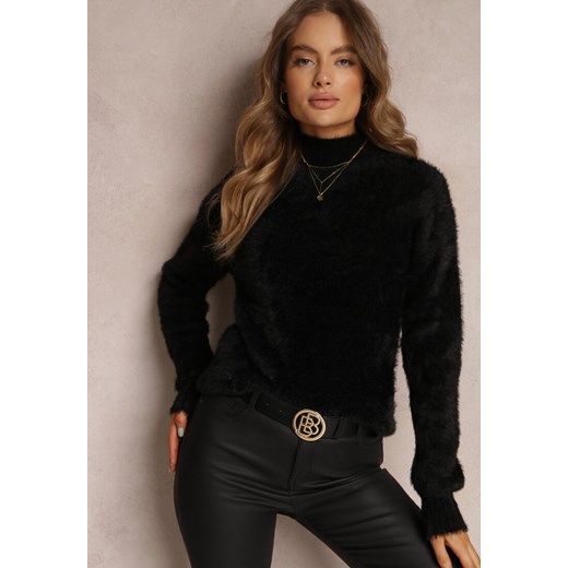 Czarny Sweter Wełniany Merrill ze sklepu Renee odzież w kategorii Swetry damskie - zdjęcie 157053514
