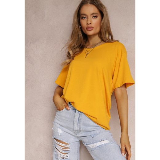 Żółty T-shirt Eraela ze sklepu Renee odzież w kategorii Bluzki damskie - zdjęcie 157053900