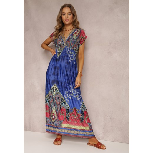 Niebieska Sukienka Nalori ze sklepu Renee odzież w kategorii Sukienki - zdjęcie 157054110