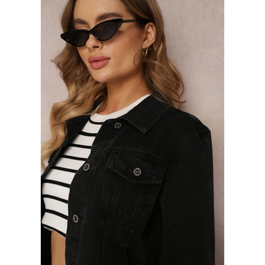 Czarna Kurtka Jeansowa Iohlyn Renee 40 promocyjna cena Renee odzież