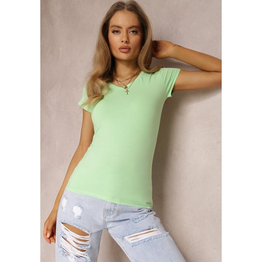Miętowy T-shirt Molliana ze sklepu Renee odzież w kategorii Bluzki damskie - zdjęcie 157055004