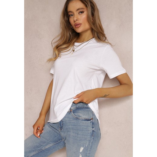 Biały T-shirt Errona ze sklepu Renee odzież w kategorii Bluzki damskie - zdjęcie 157055202