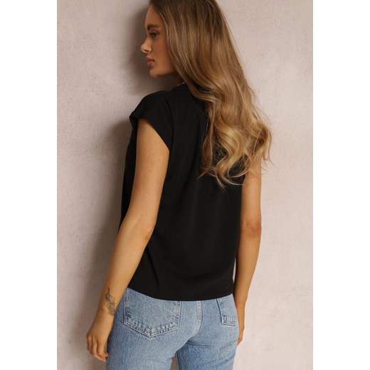 Czarny T-shirt Prixelis Renee XL okazja Renee odzież
